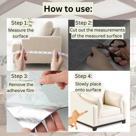 Bestby - 200x60cm Cat Scratcher Pad Self-Adhesive Furniture Guard Mat - Brown - Image 6