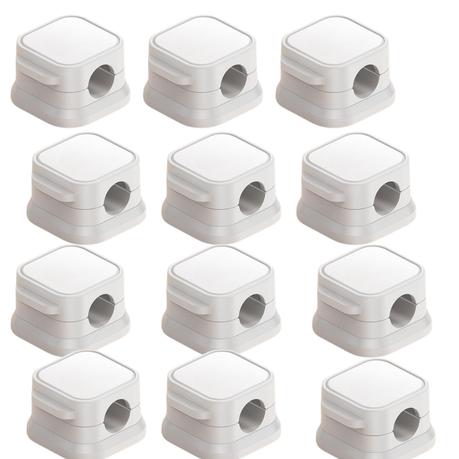 AICOM - Magnetic Cable Organizer Cable Clip Holder (Set of 12) - White