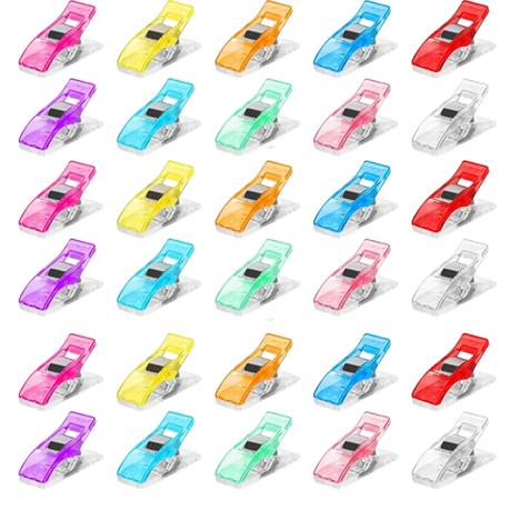 Bestby - 200 Piece Mixed Color Clips Pegs with Scale Lines for Sewing and Crafts