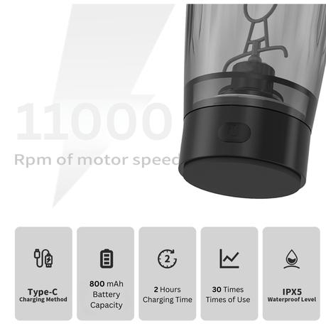 AICOM - 11000rpm Rechargeable Electric Shaker Bottle Stirring Cup - Image 5