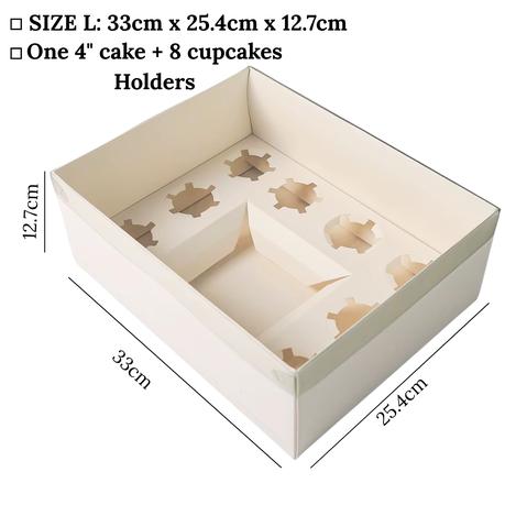 Bestby - 10pcs Dessert Cake Wrapper Box for 4'' Cake Plus 2 or 8 Cupcakes - 25.4 cm - Image 6