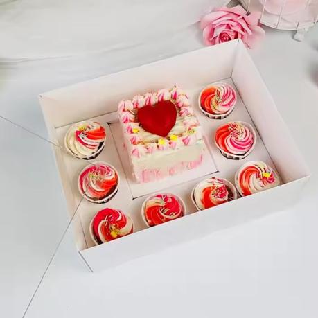 Bestby - 10pcs Dessert Cake Wrapper Box for 4'' Cake Plus 2 or 8 Cupcakes - 25.4 cm - Image 9