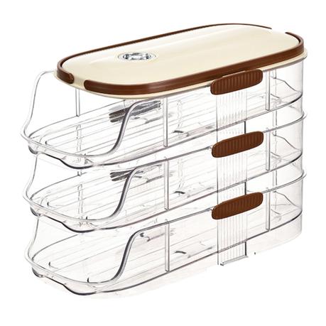 Bestby - 3-tier 48 Eggs Storage Box Rolling Dispenser with Date Tracker