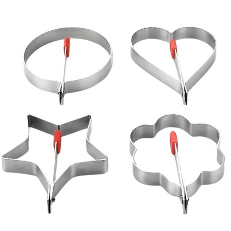 Bestby - Stainless Steel Frying Egg Omelette Pancake Cooking Mold(Set of 4)
