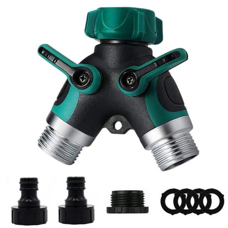 Arfast - Y Type Garden Hose Two-way 3/4" Metal Splitter with TPR Grip