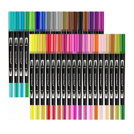 Bestby - 36 Colored Dual Tip Pens , Marker & Fineliner Combo for Sketching