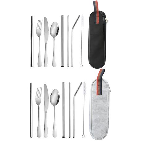 Arfast - 8 Piece Portable Stainless Steel Picnic CutleryTableware ( Set of 2 )