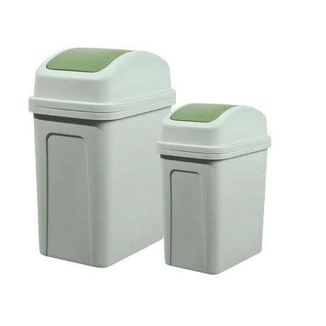 Bestby - 15L and 7L Swing Lid Waste Bins Dust Bins Trash Cans( Set of 2) - Pink