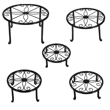 Bestby -5pcs Multi-height Metal Pot Flower Plant Stands for Décor & Display