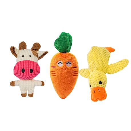 Bestby 3-in-1 Ball & Rope Plush Dog Toys - Set of 3