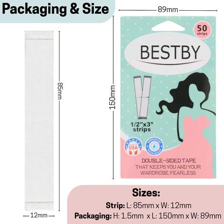 Bestby - 50 Pieces Double-Sided Tape Clothing Adhesive Strips - Image 3