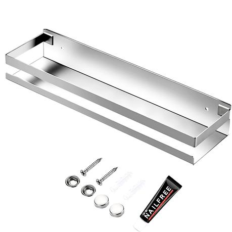 Bestby -Wall Mounted Stainless Steel Shelf Organizer for Bathroom and Kitchen