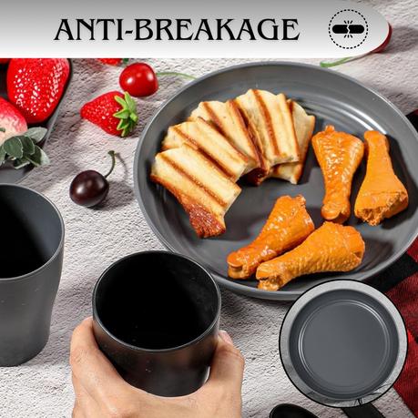 Bestby -64-Piece Eco-Friendly Wheat Straw Dinnerware Set - Image 6