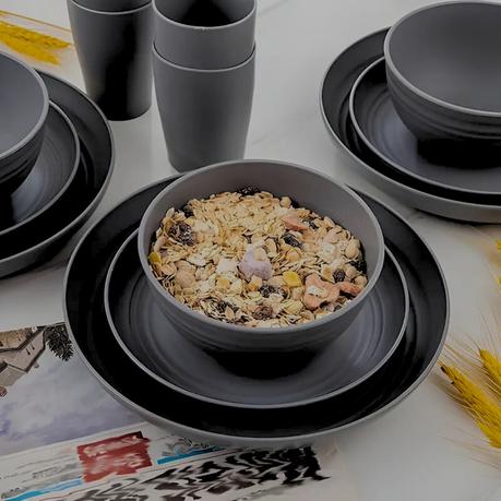 Bestby -64-Piece Eco-Friendly Wheat Straw Dinnerware Set - Image 7