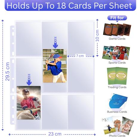 AICOM - 9-Pocket Trading Card Sleeves, 648-Pocket Binder Pages - Image 3