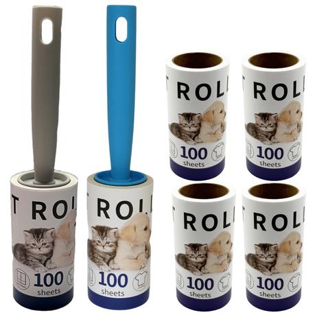 Bestby-2 Pet Lint Rollers with 4 Extra Hair Remover Rolls (100 Sheets Each)
