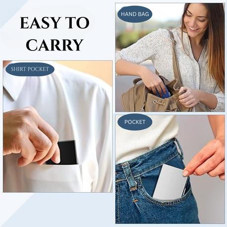 Bestby 10 Slots Stainless Steel RFID Blocking Credit Card Holder - Set of 2 - Black - Image 5