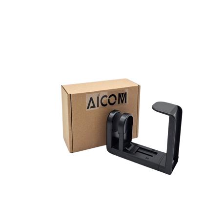 AICOM - Resin Headphone Stand With 360 Rotating Display & Cable Holder - Black - Image 6