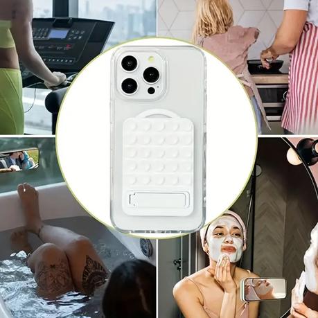 AICOM - Silicone Suction Cup Phone Mount with foldable Stand - Black - Image 12