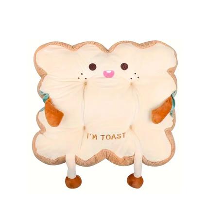 Bestby - Cartoon Face Toast-Shaped Chair Cushion with Tie Strings - 40 x 40cm