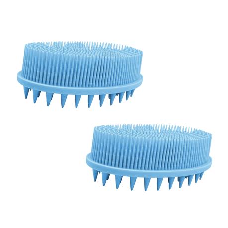 Bestby Silicone Double-Sided Exfoliating Sponges for Gentle Cleansing 2 Piece - Blue