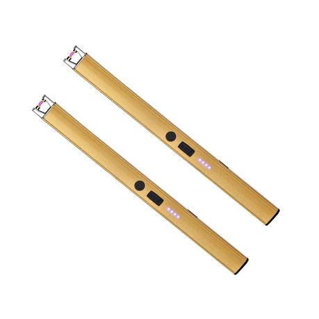 AICOM - 2pcs Rechargeable Electric Arc Lighter Without Gas or Flame (Gold)
