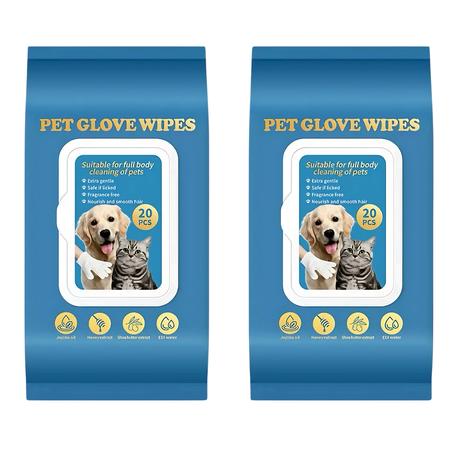 Bestby - 40 Piece Extra Thick Glove-Style Pet Cleaning Wipe for Dogs & Cats