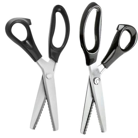 Bestby - 5mm Serrated & 7mm Round Zigzag Pinking Shear Scissors (Set of 2)