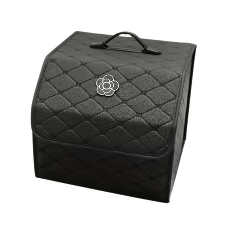 Premium Fooldable PU Leather Car Boot Organizer Storage Box