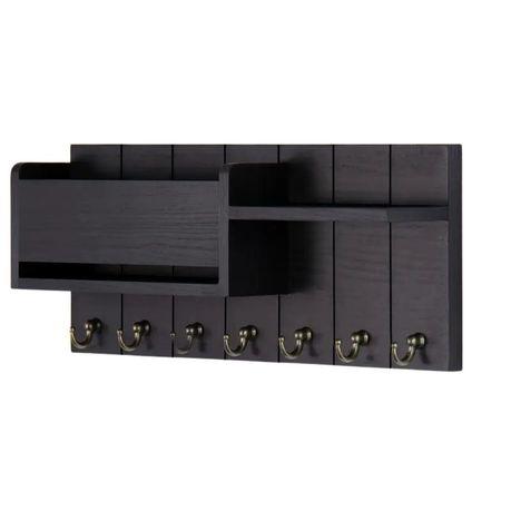 Bestby Rustic Wooden Wall Key Holder with Mail Organizer & Tray