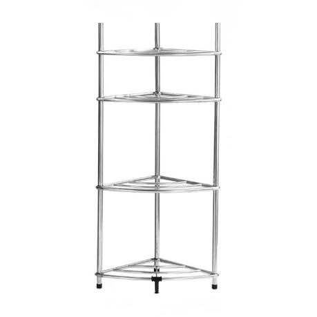 Bestby - 4-Tier Triangular Storage Rack - Stainless Steel Corner Shelf