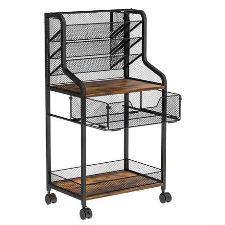 Arfast- 3Tier Utility Craft Storage Cart With Drawer And Brush Holder