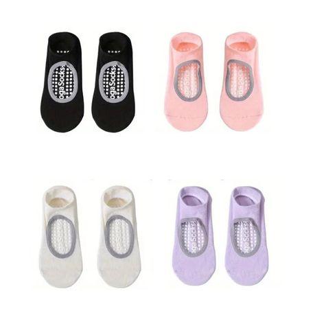 ARFAST - Non-Slip Cotton Blend Yoga Socks for Pilates & Fitness 4 Pairs
