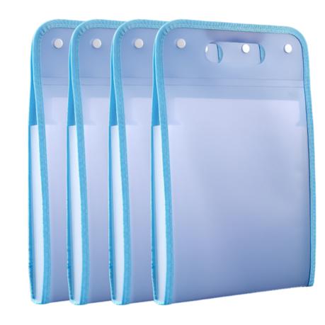 Bestby - 4PCS Blue Accordion File Folder Expanding Document Organizer
