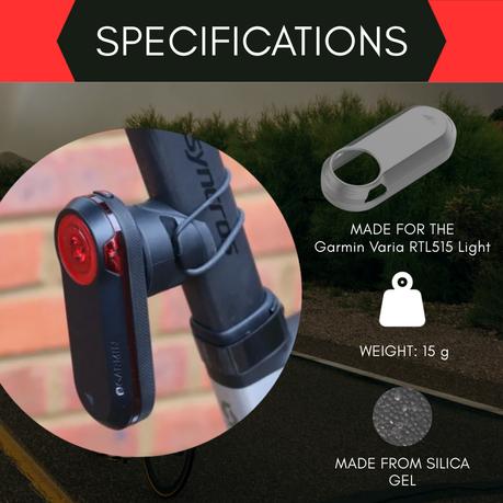 AICOM - Bicycle Taillight Protective Cover for Garmin Varia RTL515 - Grey - Image 11