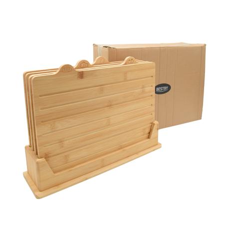 Bestby - 4pcs Engraved Food Icon Bamboo Cutting Boards with Storage Holder - Image 7