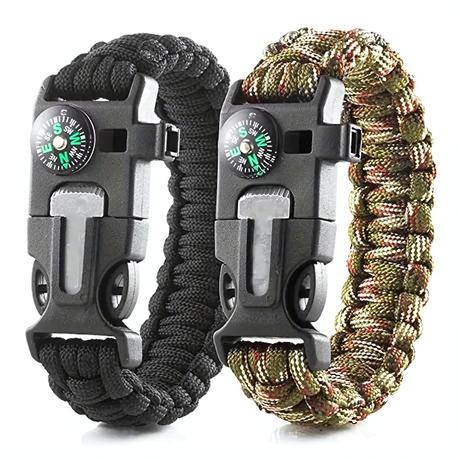 Arfast - 5-in-1 Tactical Survival Camping Gear Kit Paracord Rope Bracelet