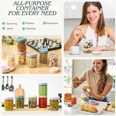 Bestby-Premium Airtight Stackable Leak-Proof Glass Storage Jars (6Pack) - Image 5