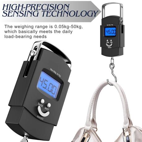 AICOM - 50kg Portal Digital Scale with Hook for Travel/Fishing/Shopping - Image 4