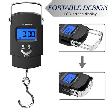 AICOM - 50kg Portal Digital Scale with Hook for Travel/Fishing/Shopping - Image 5