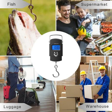 AICOM - 50kg Portal Digital Scale with Hook for Travel/Fishing/Shopping - Image 6