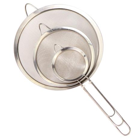 Bestby - 8/12/18cm 3pcs Stainless Steel Mesh Strainers with Long Handles