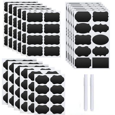 Bestby- 168 Reusable Blackboard Stickers For Jars With 2 Chalk Markers