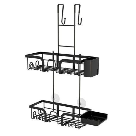 Bestby - 2-Tier Over Door Shower Shelf With Soap Dish Toothbrush Holder